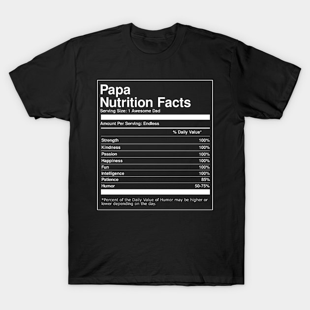 Papa Nutrition Facts Father's Day T-Shirt by FanaticTee